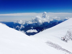 The saddle of Mt. Elbrus, Caucasus, Russia
